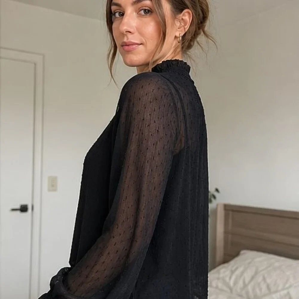 Mauve Tie Neck Blouse